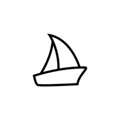 Sailboat icon  in black line style icon, style isolated on white background