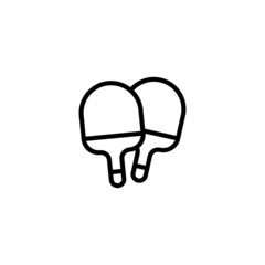 Rackets vector icon in black line style icon, style isolated on white background