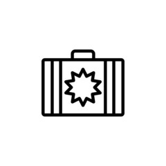 Summer Travel bag icon  in black line style icon, style isolated on white background