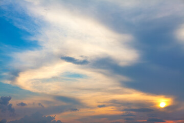 Naklejka na ściany i meble Hazy sunshine with beautiful clouds 