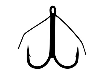 Double fishing hook for predatory fish.