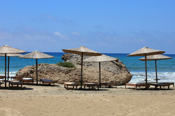 Crete island falassarna red sand beach summer holidays 2020 covid-19 season modern high quality...