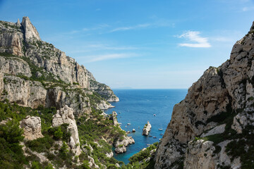 Fototapeta na wymiar National park of Calanques captured from above
