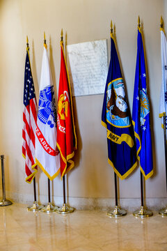 WASHINGTON DC, USA - SEP 24, 2015: Interior of the Memorial Amphitheater at the Arlington national cemetery. It's a United States military cemetery