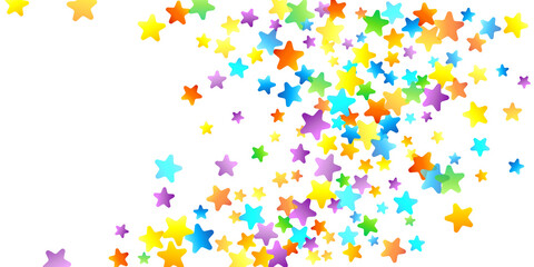 Obraz premium Rainbow Festive Confetti. Carnival Star Falling.
