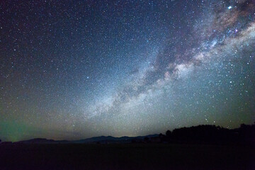 Beautiful nightscape with Starry night and Milky Way Galaxy rising in Kudat Sabah North Borneo. 
