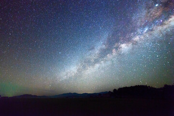 Beautiful nightscape with Starry night and Milky Way Galaxy rising in Kudat Sabah North Borneo. 