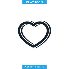 Heart Love Icon Vector Logo Design Template.