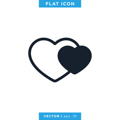 Heart Love Icon Vector Logo Design Template.