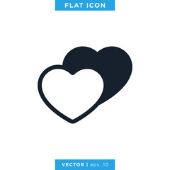 Heart Love Icon Vector Logo Design Template.