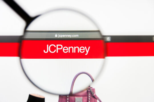 Los Angeles, California, USA - 10 March 2019: Illustrative Editorial, JC Penney website homepage. JC Penney logo visible on display screen