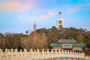 Yongan temple (Temple of Everlasting Peace) situated in the heart of Beihai park in Jade Flower...