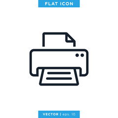 Printer Icon Vector Design Template.