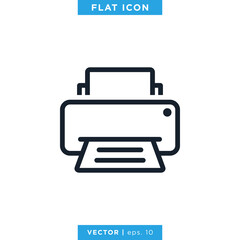 Printer Icon Vector Design Template.