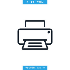 Printer Icon Vector Design Template.