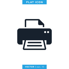 Printer Icon Vector Design Template.