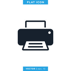 Printer Icon Vector Design Template.