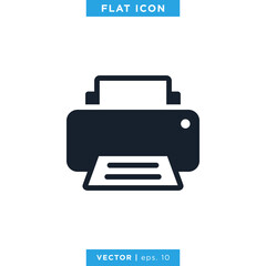 Printer Icon Vector Design Template.