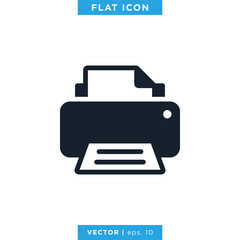 Printer Icon Vector Design Template.