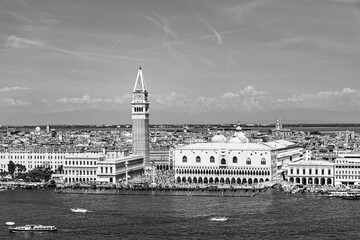 Breathtaking grey scale view of the Church of San Giorgio Maggiore Venice Italy