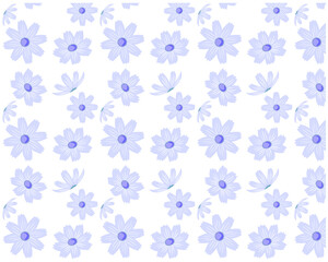 カラフルなコスモスの花のベクターイラスト Wall Mural Nisi