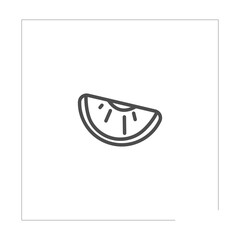 Orange fruit isolated line icon for web and mobile