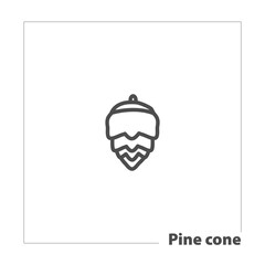 Pinecone isolated line icon for web and mobile