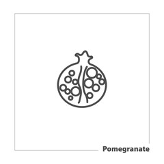 Pomegranate isolated line icon for web and mobile