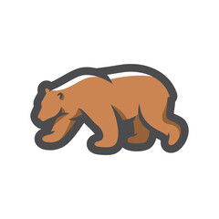 Bear. Forest brown predator Vector Cartoon illustration