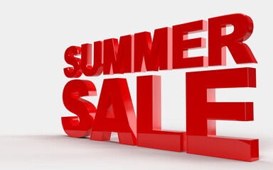 3D Text Summer Sale discount promotion For summer sale poster, advertising, sale promotion, discount sale, Background Banner, or Wallpaper. 3D Rendering
