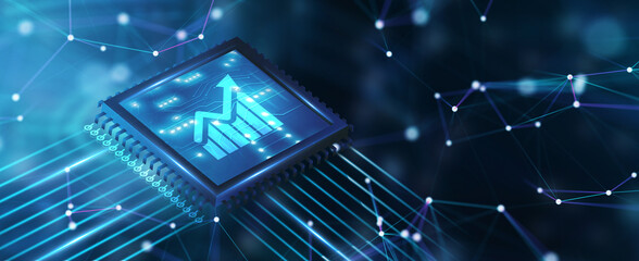 Business, Technology, Internet and network concept. Financial Graph. Stock Market chart. Forex Investment.