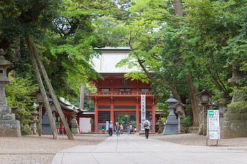 Approach to Kashima Shrine (Kashima jingu Shrine) in Kashima, Ibaraki Prefecture, Japan. Kashima Shrine is one of the oldest shrines in eastern Japan.