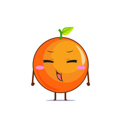 Cute orange character get bored isolated on white background. Orange character emoticon illustration