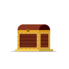Locked treasure chest illustration. Vector flat illustration isolated on white background