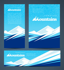 Mountain theme Set flyer cover, banner, roll up banner