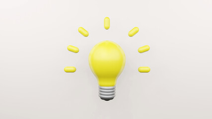 Modern glowing lamp bulb idea concept , 3d render