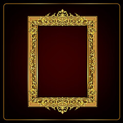 Classical decorative elements in baroque style. Holiday decor frame gold elements isolated
