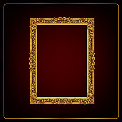 Classical decorative elements in baroque style. Holiday decor frame gold elements isolated