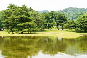 Muryoko-in ruins in Hiraizumi, Iwate, Japan. It is part of UNESCO World Heritage Site - Historic Monuments and Sites of Hiraizumi.