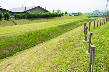 Yanagi Palace Site in Hiraizumi, Iwate, Japan. a famous historic site.