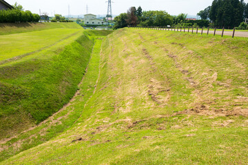 Obraz premium Yanagi Palace Site in Hiraizumi, Iwate, Japan. a famous historic site.