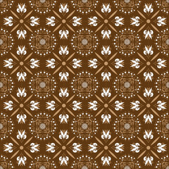 Simple flower motifs on Bantul batik with white brown color design