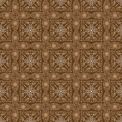 Elegance flower motifs on Javanese batik design with soft brown color design