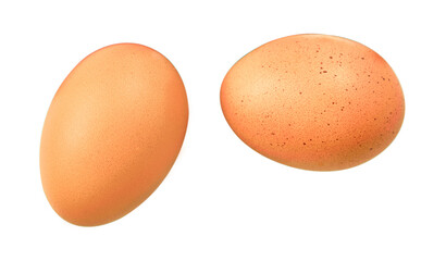 Eggs isolated on white background.