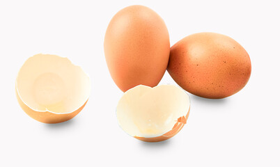 Chicken egg isolated on white background