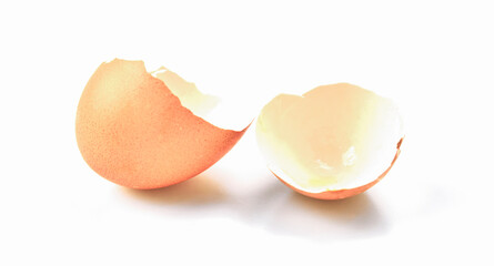 Egg shell isolated on white background.