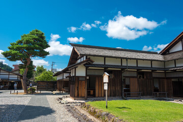 Fototapeta na wymiar Takayama Jinya old government headquarters for Hida Province. a famous historic site in Takayama, Gifu, Japan.