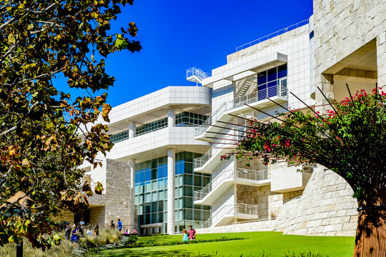 LOS ANGELES, USA - SEP 26, 2015: Campus of the J. Paul Getty Museum (Getty Museum), an art museum in California established in 1974