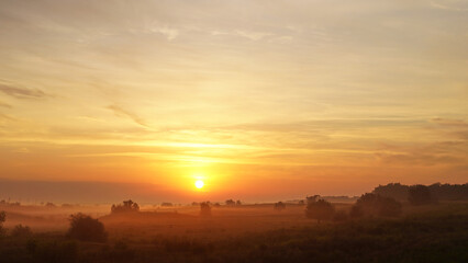 Obraz na płótnie Canvas Colorful sunset over wheat field.