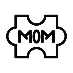 mom puzzle mother day icon vector illustration outline style